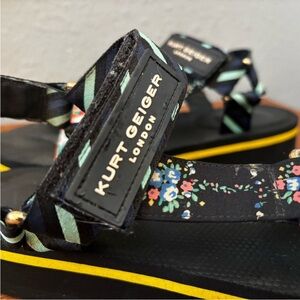 Kurt Geiger London Olivia mixed print canvas flatform sandals Women 8
